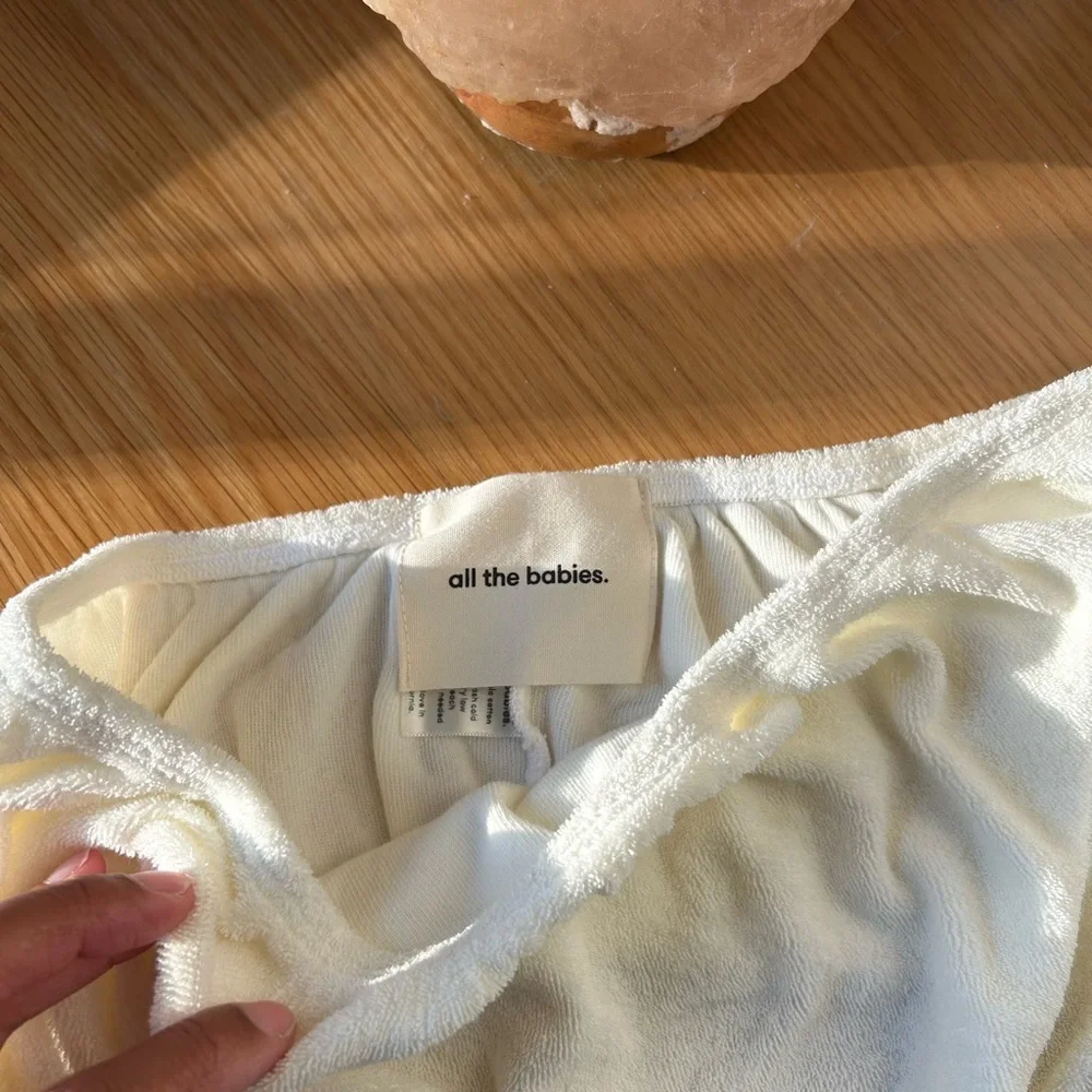 all the babies White Terry Cloth Bandeau and Shorts Set - Picture 4 of 4